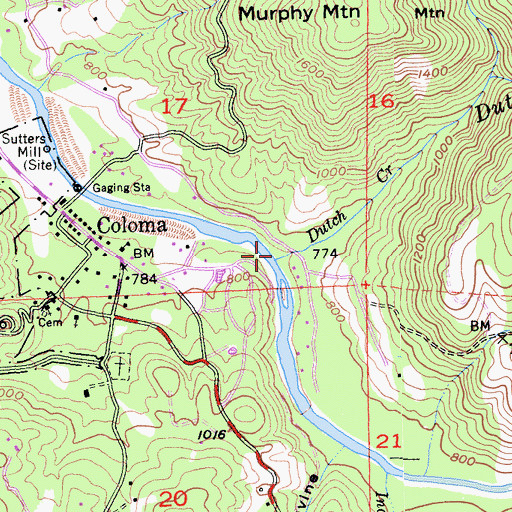 Topographic Map of Dutch Creek, CA