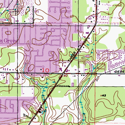 Topographic Map of Morris Road Church of Christ, MS
