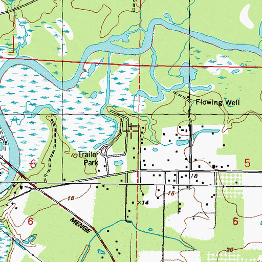 Topographic Map of Five Star Recreational Vehicle Park, MS