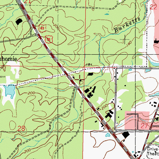 Topographic Map of Kingdom Hall of Jehovahs Witnesses, MS