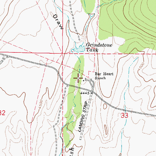 Topographic Map of Bar Heart Ranch, AZ