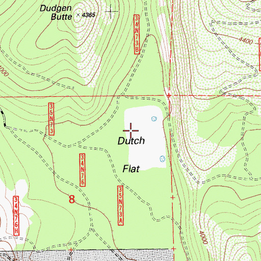 Topographic Map of Dutch Flat, CA