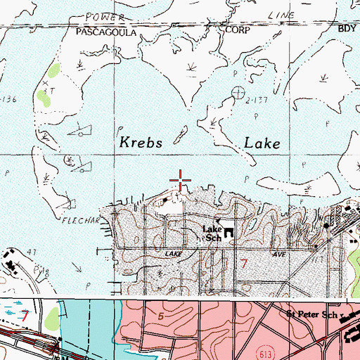 Topographic Map of Hickory Street Launch, MS