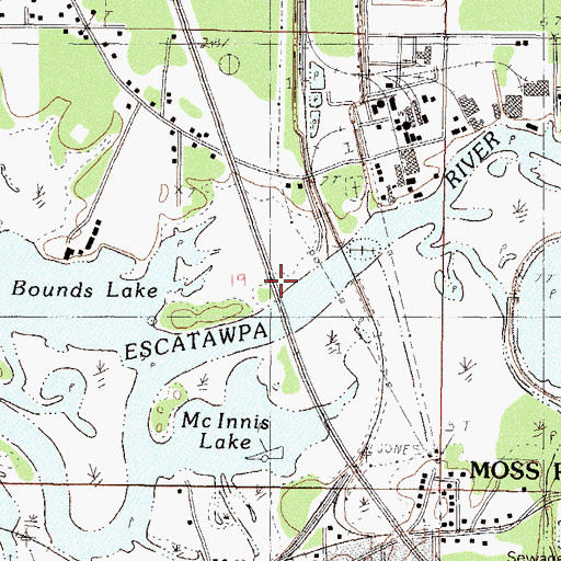 Topographic Map of Highway 63 Boat Ramp, MS