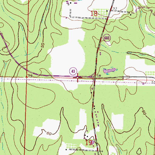 Topographic Map of Faith Assembly of God Church, MS