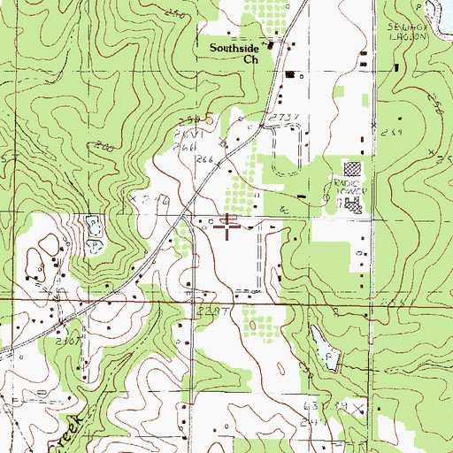 Topographic Map of Saint Lucy Catholic Church, MS