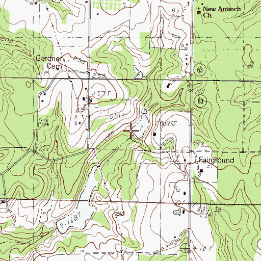 Topographic Map of Lucedale Country Club, MS