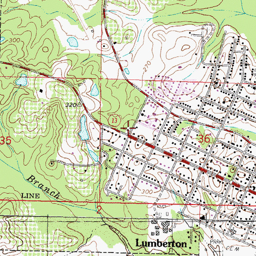 Topographic Map of Rehoboth Word of Life Fellowship Church, MS