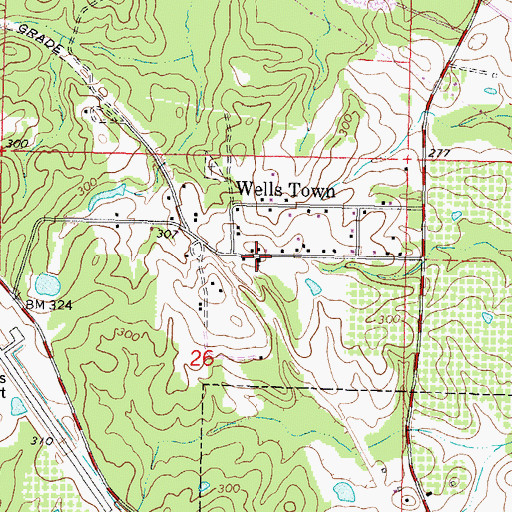 Topographic Map of Zion Hill Baptist Church, MS