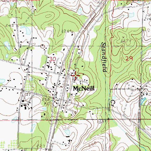 Topographic Map of First Baptist Church, MS
