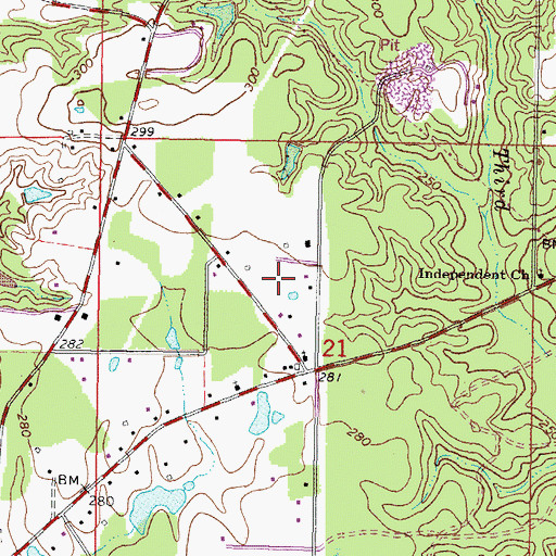 Topographic Map of R D Mobile Home Park, MS
