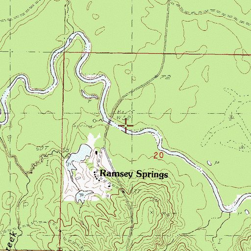 Topographic Map of Ramsey Springs Boat Ramp, MS
