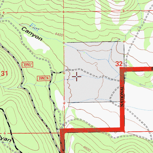 Topographic Map of Dutch Flat Canyon, CA
