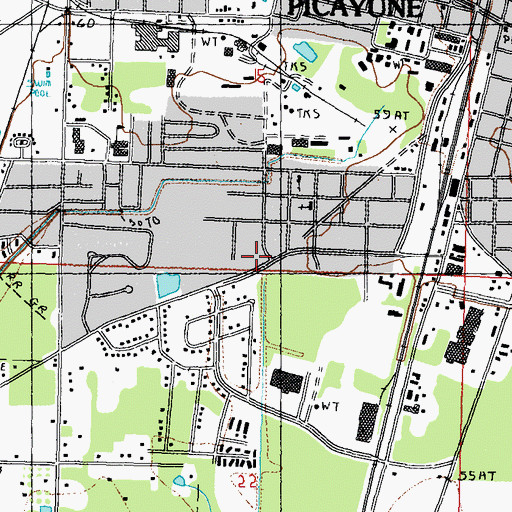Topographic Map of Greater Emmanuel Missionary Church, MS