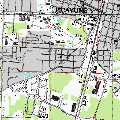 Topographic Map of Saint James African Methodist Episcopal Church, MS