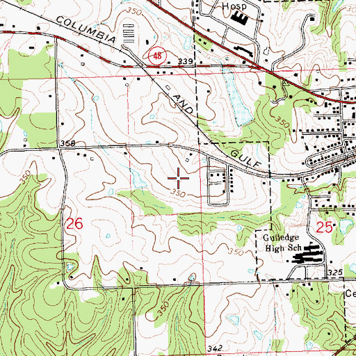 Topographic Map of Love Outreach Ministries, MS
