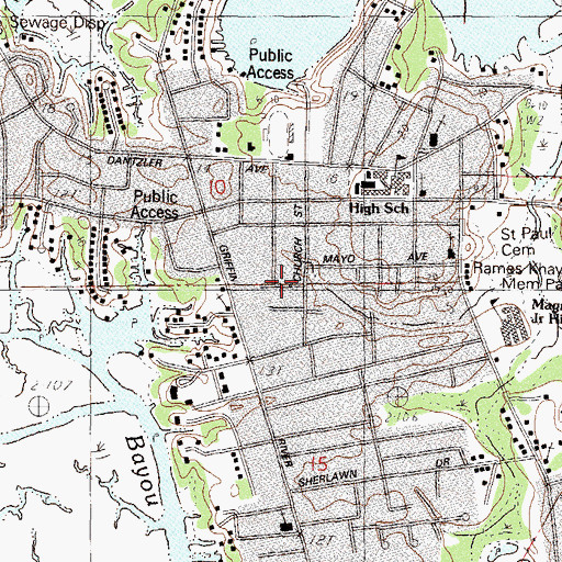 Topographic Map of Refuge Christian Center, MS
