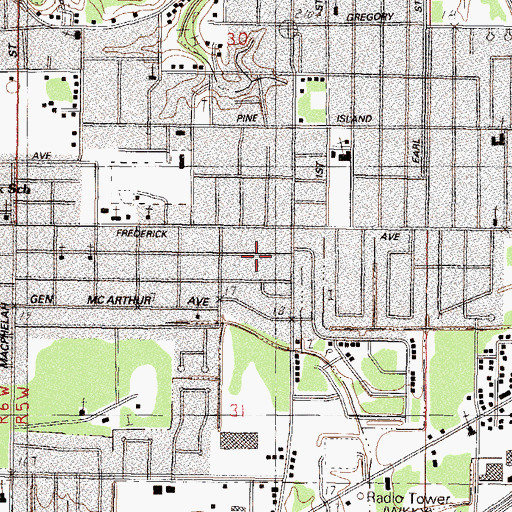 Topographic Map of Refuge Church, MS