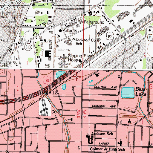 Topographic Map of Christ Church, MS