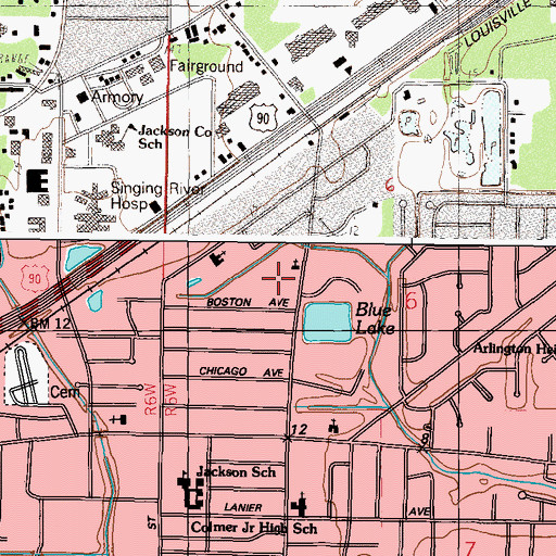 Topographic Map of Church of the Rock, MS
