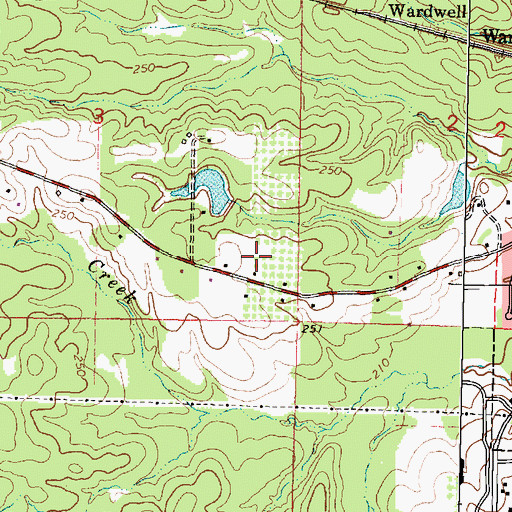 Topographic Map of Pecan Grove Mobile Home Park, MS