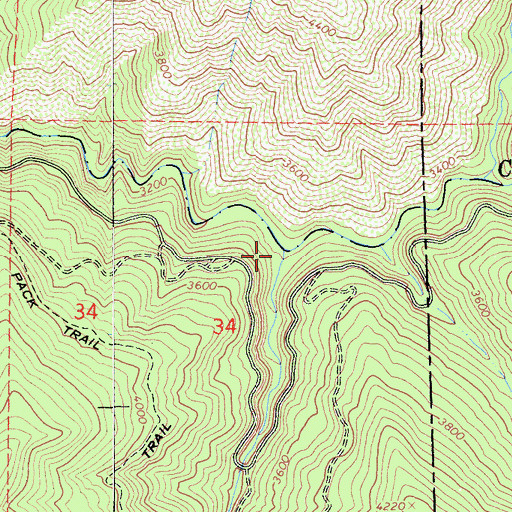 Topographic Map of Dutch Oven Creek, CA