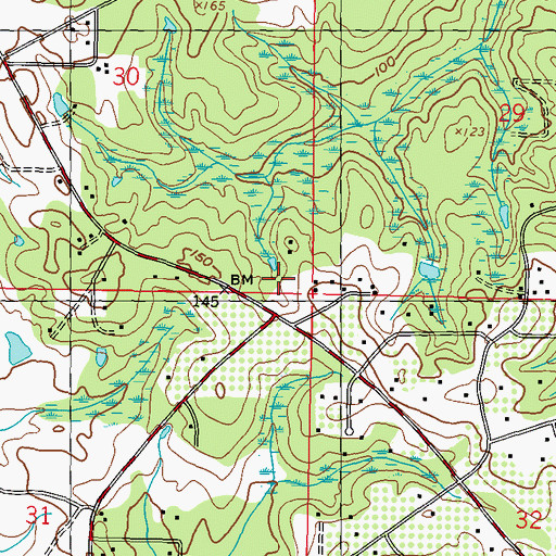 Topographic Map of Vidalia Estates Mobile Home Community, MS