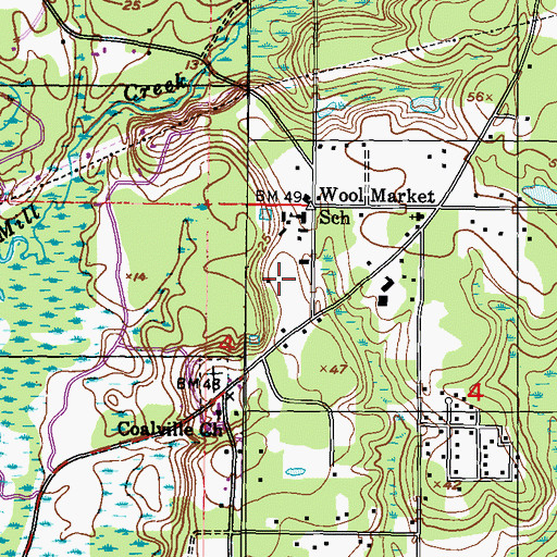 Topographic Map of Wool Market Mobile Home Park, MS