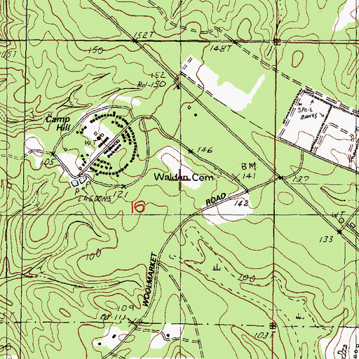Topographic Map of Woolmarket Community Center, MS