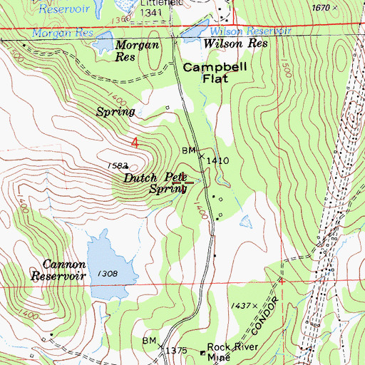 Topographic Map of Dutch Pete Spring, CA