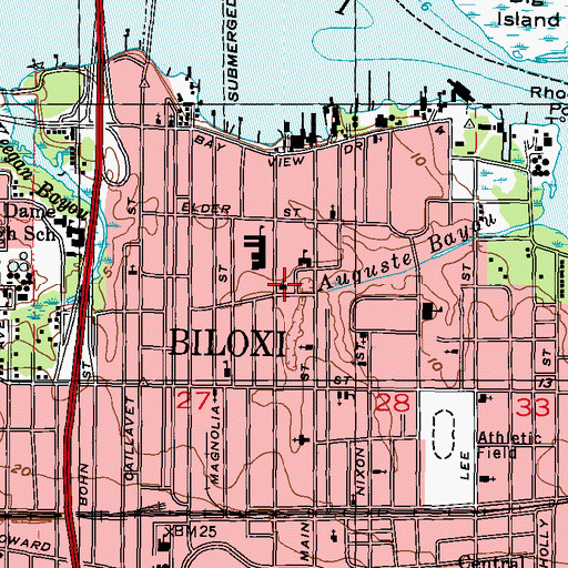 Topographic Map of Blessed Saint Francis Seelos Catholic Church, MS