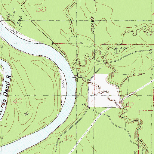 Topographic Map of Big Creek Boat Ramp, MS