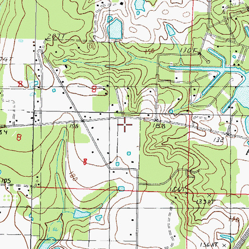 Topographic Map of Hillcrest Road Baptist Church, MS