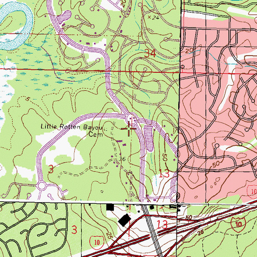 Topographic Map of Saint Thomas Episcopal Church, MS