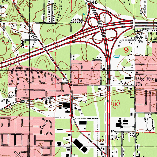 Topographic Map of D'Iberville Christian Assembly Church, MS