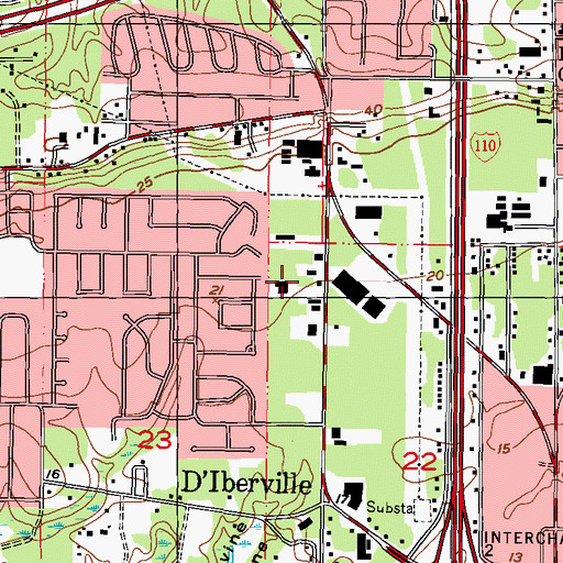Topographic Map of Tabernacle Missionary Baptist Church, MS