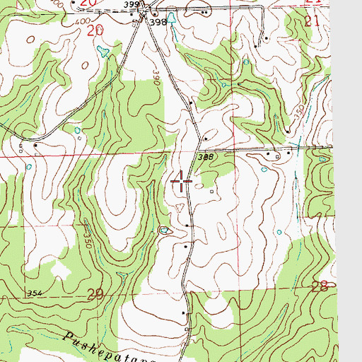 Topographic Map of Brandon Bay United Methodist Church, MS