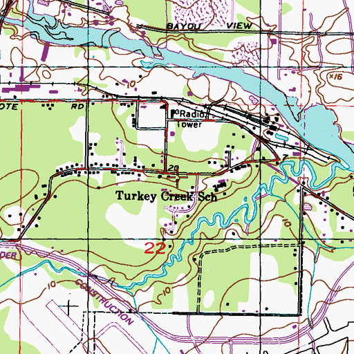 Topographic Map of Mount Pleasant United Methodist Church, MS