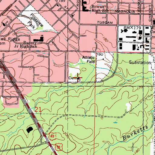 Topographic Map of Ephesus Seventh Day Church, MS