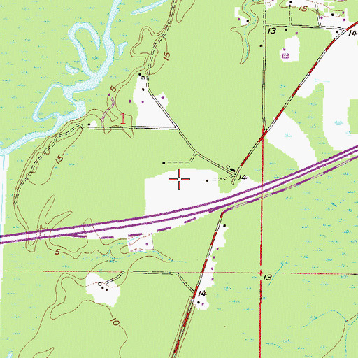 Topographic Map of Interstate 10 Welcome Center, MS