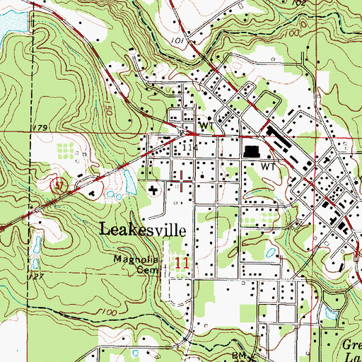 Topographic Map of Holy Trinity Catholic Church, MS