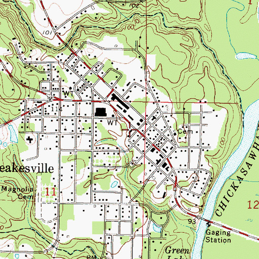 Topographic Map of Leakesville Presbyterian Church, MS