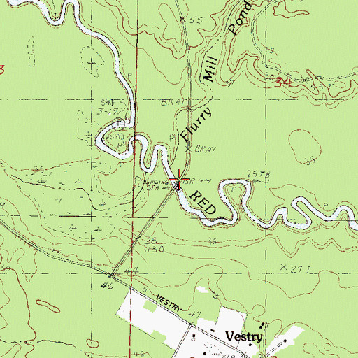 Topographic Map of Red Creek Landing Boat Ramp, MS
