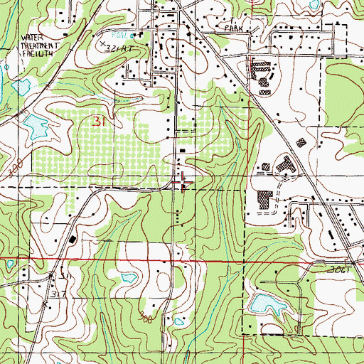 Topographic Map of Merrill Chapel United Methodist Church, MS