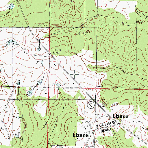 Topographic Map of Grace Baptist Church, MS