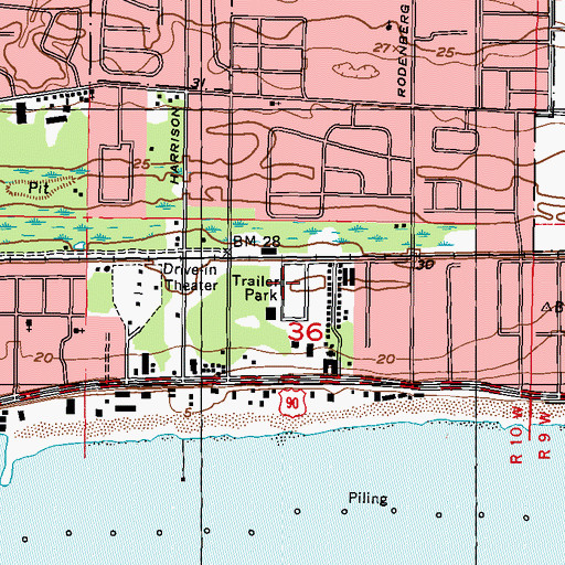 Topographic Map of Southern Comfort Campground, MS