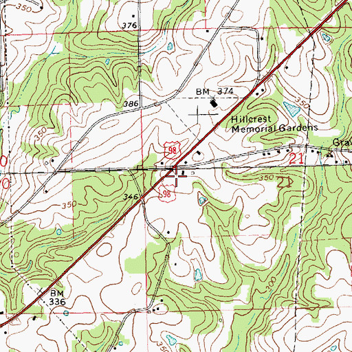 Topographic Map of Calvary Temple Pentecostal Church, MS
