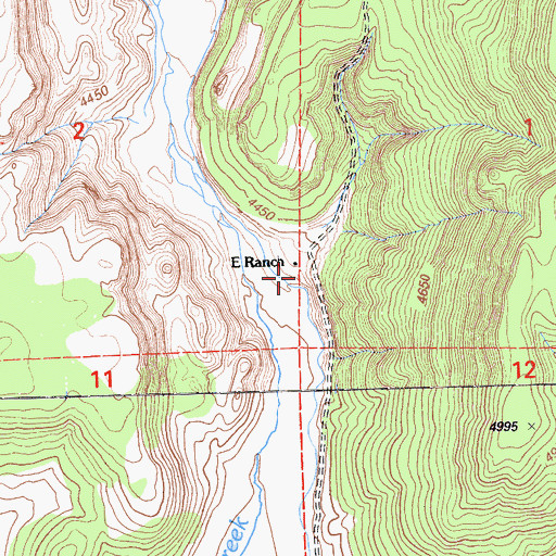 Topographic Map of E Ranch, CA
