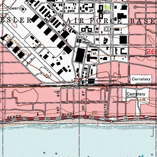 Topographic Map of Mississippi Power and Light Company Baxter Wilson Station, MS
