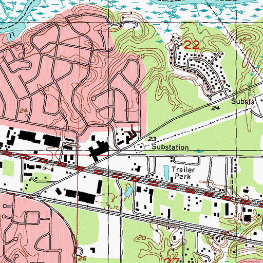 Topographic Map of Ocean Springs Nursing Center, MS